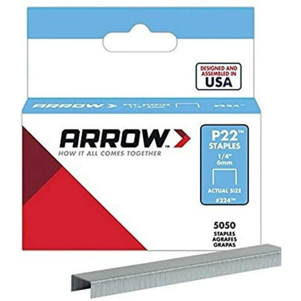 Arrow Fastener 224 Genuine P22 1//4-Inch Staples 1 pk 5,050-Pack